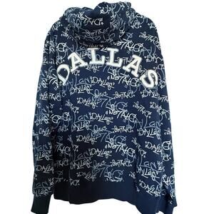 Dallas Cowboys Hoodie 2XL Navy Graffiti AOP Full Zip Y2K NFL Football